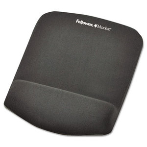 PlushTouch Mouse Pad with Wrist Rest, Foam, Graphite, 7 1/4 x 9-3/8 by FELLOWES MFG. CO.