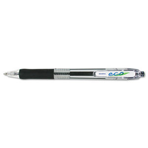 ZEBRA PEN CORPORATION 22510 ECO Jimnie Clip Retractable Ballpoint Pen, Black Ink, Medium, Dozen by ZEBRA PEN CORP.