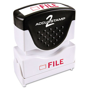 Accustamp2 Shutter Stamp with Microban, Red, FILE, 5/8 x 1/2 by CONSOLIDATED STAMP