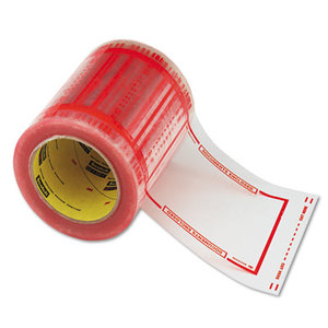 Pouch Tape, 5" x 6", Clear w/Orange Border, 500/Roll by 3M/COMMERCIAL TAPE DIV.