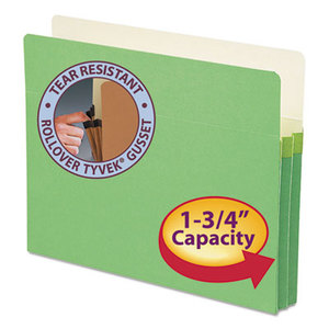 SMEAD MANUFACTURING COMPANY 73216 1 3/4" Exp Colored File Pocket, Straight Tab, Letter, Green by SMEAD MANUFACTURING CO.