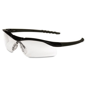 MCR Safety DL110 Dallas Wraparound Safety Glasses, Black Frame, Clear Lens by MCR SAFETY