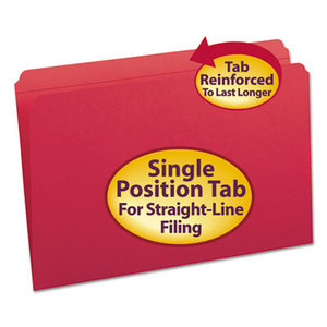 SMEAD MANUFACTURING COMPANY 17710 File Folders, Straight Cut, Reinforced Top Tab, Legal, Red, 100/Box by SMEAD MANUFACTURING CO.