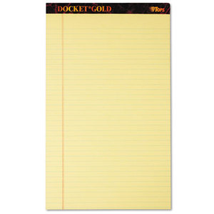 Docket Ruled Perforated Pads, 8 1/2 x 14, Canary, 50 Sheets, Dozen by TOPS BUSINESS FORMS