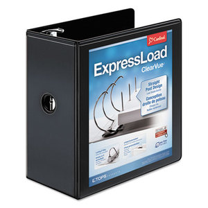 Cardinal Brands, Inc 49151 ExpressLoad ClearVue Locking D-Ring Binder, 5" Cap, 11 x 8 1/2, Black by CARDINAL BRANDS INC.