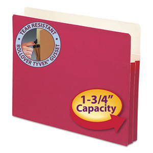 SMEAD MANUFACTURING COMPANY 73221 1 3/4" Exp Colored File Pocket, Straight Tab, Letter, Red by SMEAD MANUFACTURING CO.