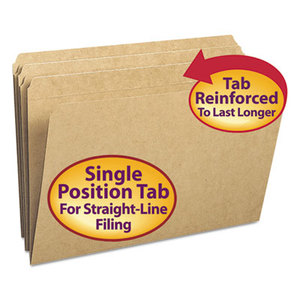 SMEAD MANUFACTURING COMPANY 15710 Kraft File Folders, Straight Cut, Reinforced Top Tab, Legal, Kraft, 100/Box by SMEAD MANUFACTURING CO.