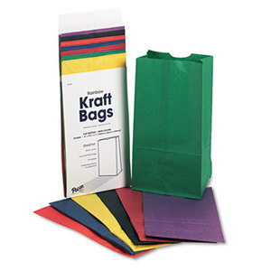 Rainbow Bags, 6# Uncoated Kraft Paper, 6 x 3 5/8 x 11, Assorted Bright, 28/Pack by PACON CORPORATION