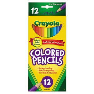 BINNEY & SMITH / CRAYOLA 684012 Long Barrel Colored Woodcase Pencils, 3.3 mm, Assorted Colors, 12/Set by BINNEY & SMITH / CRAYOLA