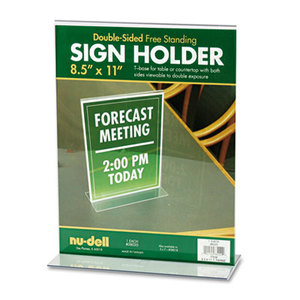 Acrylic Sign Holder, 8 1/2 x 11, Clear by NU-DELL MANUFACTURING