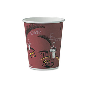 Bistro Design Hot Drink Cups, Paper, 10oz, Maroon, 300/Carton by SOLO CUPS