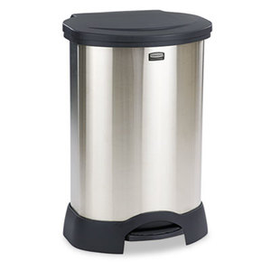 RUBBERMAID COMMERCIAL PROD. FG614787BLA Step-On Container, Oval, Stainless Steel, 30gal, Black by RUBBERMAID COMMERCIAL PROD.