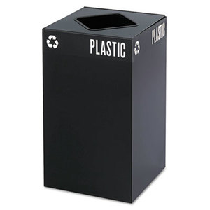 Safco Products 2981BL Public Square Recycling Container, Square, Steel, 25gal, Black by SAFCO PRODUCTS