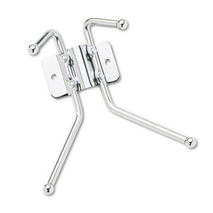 Safco Products 4160 Metal Wall Rack, Two Ball-Tipped Double-Hooks, 6-1/2w x 3d x 7h, Chrome by SAFCO PRODUCTS
