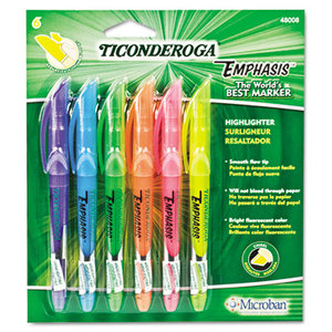 Emphasis Pocket Style Highlighter, Chisel Tip, 6/Set by DIXON TICONDEROGA CO.