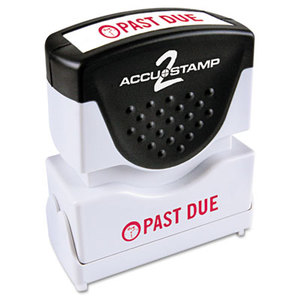 Consolidated Stamp Manufacturing Company 035571 Accustamp2 Shutter Stamp with Microban, Red, PAST DUE, 1 5/8 x 1/2 by CONSOLIDATED STAMP
