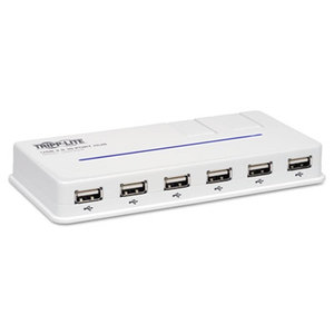 Tripp Lite U222-010-R 10-Port USB 2.0 Hub, 6-1/5w x 3d x 3/4h, White by TRIPPLITE