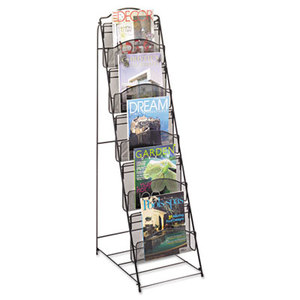 Safco Products 6461BL Onyx Magazine Floor Rack, 12-1/2w x 18-1/2d x 46h, Black by SAFCO PRODUCTS