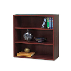 Aprs Open Bookcase, Three-Shelf, 29-3/4w x 11-3/4d x 29-3/4h, Mahogany by SAFCO PRODUCTS