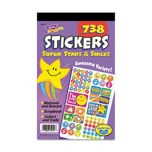 Sticker Assortment Pack, Super Stars and Smiles, 738 Stickers/Pad by TREND ENTERPRISES, INC.