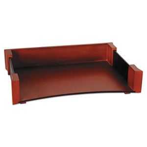 ROLODEX 81759 Letter Tray, Leather/Wood, Mahogany by ROLODEX