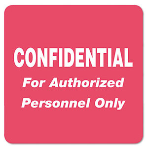 TABBIES 40570 Medical Labels for Confidential, 2 x 2, Red, 500/Roll by TABBIES