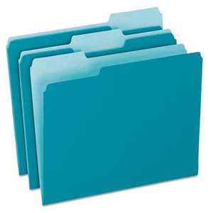 Cardinal Brands, Inc 1521/3T Colored File Folders, 1/3 Cut Top Tab, Letter, Teal/Light Teal, 100/Box by ESSELTE PENDAFLEX CORP.