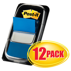 Marking Page Flags in Dispensers, Blue, 12 50-Flag Dispensers/Pack by 3M/COMMERCIAL TAPE DIV.