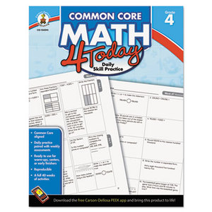 Common Core 4 Today Workbook, Math, Grade 4, 96 pages by CARSON-DELLOSA PUBLISHING