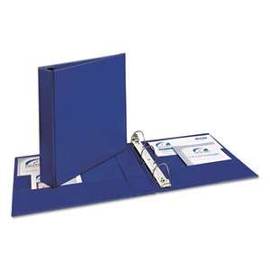 Avery 07400 Durable Binder with Two Booster EZD Rings, 11 x 8 1/2, 1 1/2", Blue by AVERY-DENNISON