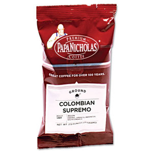 PapaNicholas Coffee 25182 Premium Coffee, Colombian Supremo, 18/Carton by PAPANICHOLAS COFFEE