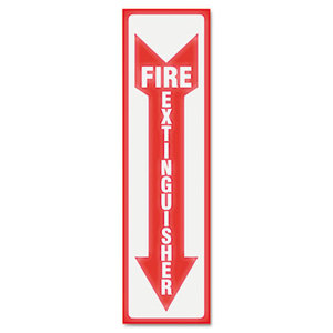 Glow In The Dark Sign, 4 x 13, Red Glow, Fire Extinguisher by U. S. STAMP & SIGN