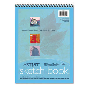 Artist's Sketch Book, Unruled, 80lb, 9 x 12, White, 30 Sheets by PACON CORPORATION