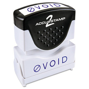 Accustamp2 Shutter Stamp with Microban, Blue, VOID, 1 5/8 x 1/2 by CONSOLIDATED STAMP