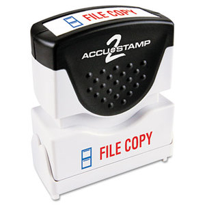 Consolidated Stamp Manufacturing Company 035524 Accustamp2 Shutter Stamp with Microban, Red/Blue, FILE COPY, 1 5/8 x 1/2 by CONSOLIDATED STAMP