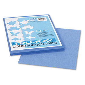 Tru-Ray Construction Paper, 76 lbs., 9 x 12, Blue, 50 Sheets/Pack by PACON CORPORATION