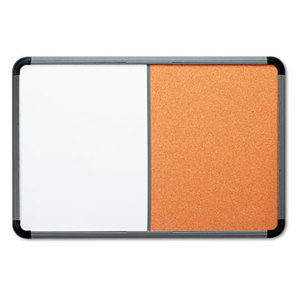 Ingenuity Combo Dry Erase/Cork Board, Resin Frame, 48 x 36, Charcoal Frame by ICEBERG ENTERPRISES