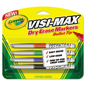 BINNEY & SMITH / CRAYOLA 988901 Dry Erase Marker, Bullet Tip, Fine, Assorted Colors, 4/Set by BINNEY & SMITH / CRAYOLA