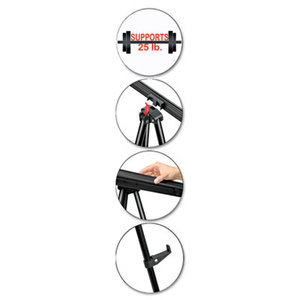 Bi-silque S.A FLX09101MV Telescoping Tripod Display Easel, Adjusts 35" to 64" High, Metal, Black by BI-SILQUE VISUAL COMMUNICATION PRODUCTS INC