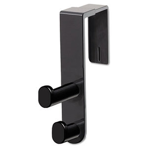 Safco Products 4225BL Plastic Coat Hook, 2-Hook, 1 3/4 x 6 1/2 x 7 3/4, Black by SAFCO PRODUCTS