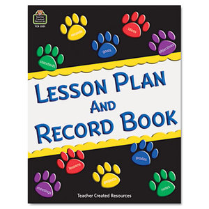 TEACHER CREATED RESOURCES TCR2551 Paw Prints Lesson Plan & Record Book With Monthly Planner, 160 Pages, 8-1/2 x 11 by TEACHER CREATED RESOURCES