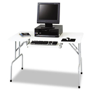 Safco Products 1935GR Folding Computer Table, Rectangular, 47 1/2w x 29 3/4d x 28 3/4h, Light Gray by SAFCO PRODUCTS