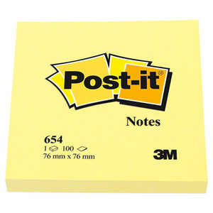 3M 654YW Original Pads in Canary Yellow, 3 x 3, 100/Pad, 12 Pads/Pack by 3M/COMMERCIAL TAPE DIV.