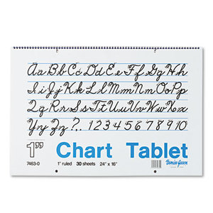 PACON CORPORATION 74630 Chart Tablets w/Cursive Cover, Ruled, 24 x 16, White, 30 Sheets by PACON CORPORATION