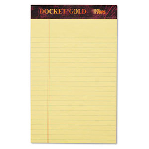 Tops Products 63900 Docket Ruled Perforated Pads, Legal/Wide, 5 x 8, Canary, 50 Sheets, Dozen by TOPS BUSINESS FORMS