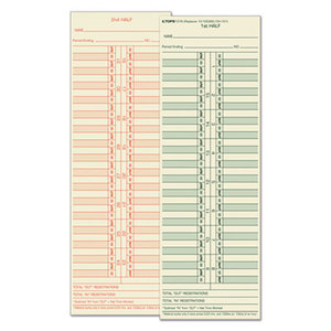 Tops Products 1276 Time Card for Cincinnati/Lathem/Simplex/Acroprint, Semi-Monthly, 500/Box by TOPS BUSINESS FORMS