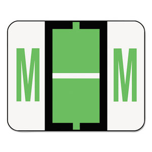 SMEAD MANUFACTURING COMPANY 67083 A-Z Color-Coded Bar-Style End Tab Labels, Letter M, Light Green, 500/Roll by SMEAD MANUFACTURING CO.