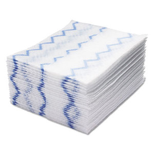 HYGEN Disposable Microfiber Cleaning Cloths, White/Blue, 12.2 x 14.3, 640/Pack by RUBBERMAID COMMERCIAL PROD.