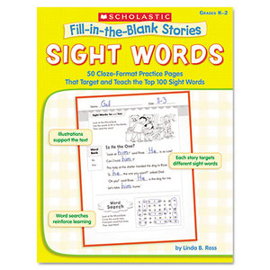 Scholastic 00078073554317 Fill-in-the-Blank Stories, Sight Words, Grades K-2, 64 Pages by SCHOLASTIC INC.