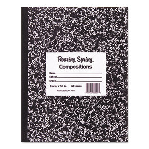 Roaring Spring Paper Products 77505 Marble Cover Composition Book, Wide Rule, 10 x 8, 60 Pages by ROARING SPRING PAPER PRODUCTS